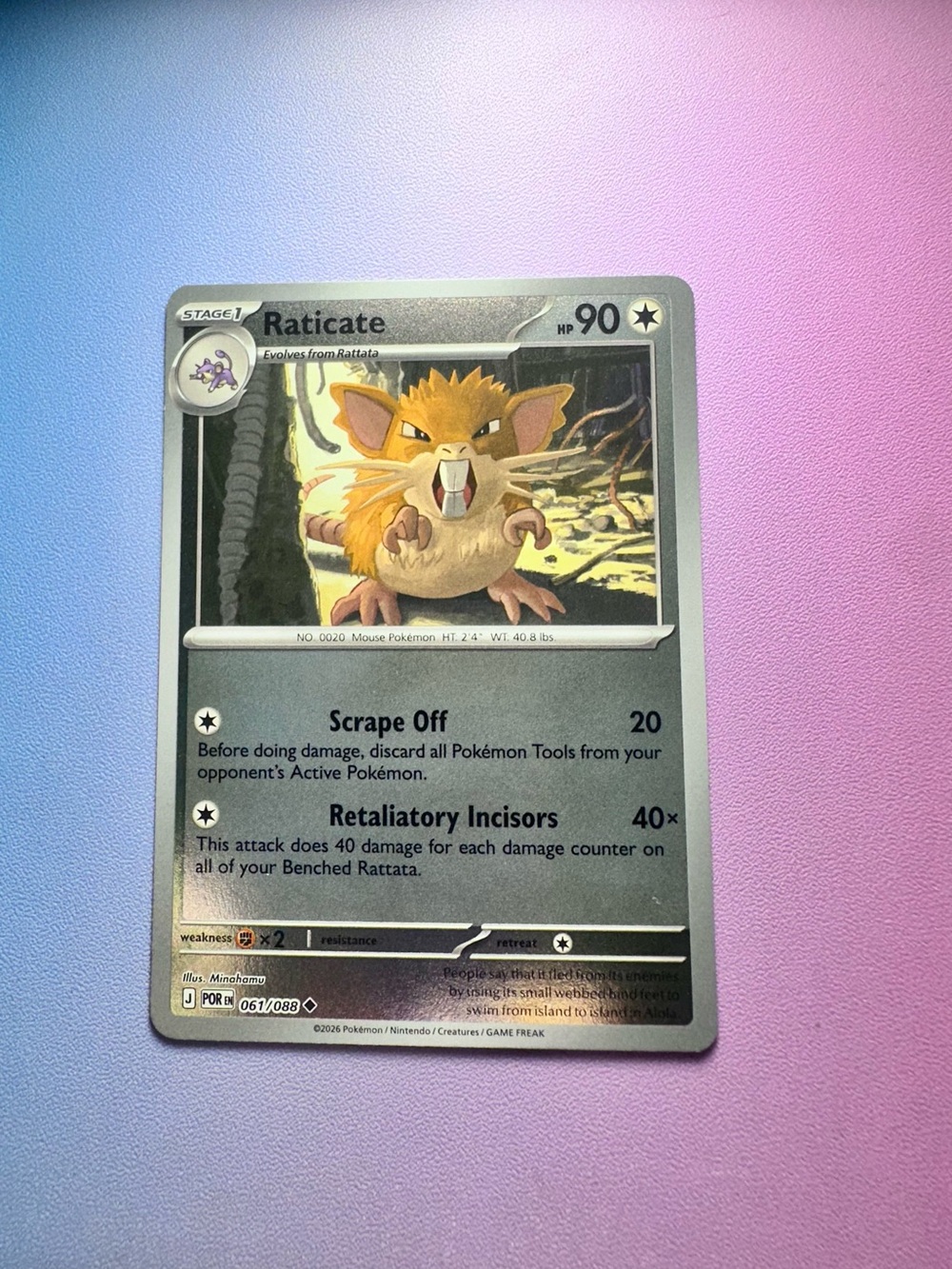 raticate [reverse holo] - 061/088 (uncommon) — pokemon: perfect order